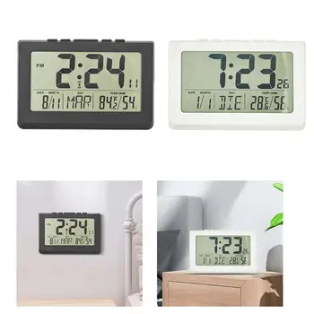 Dijital saat zaman hafta tarih moda LCD duvar saatleri ev yatak odası için