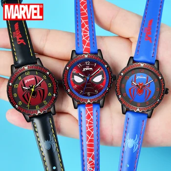 Disney Örümcek Erkekler Çocuk Süper Kahraman Serin Kuvars Su Geçirmez Kol Saati Marvel Avengers Öğrenci Saat Zaman Erkek doğum günü hediyesi Çocuklar