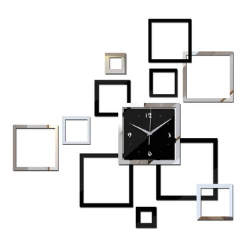 Duvar saati Kuvars DIY Modern Akrilik Ayna Sticker Horloge Reloj De Pared İzle Oturma Odası Dekorasyon