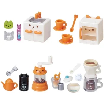 EPOCH Gashapon DX4 Kapsül Oyuncak Kitty Mutfak Kedi Mini Ev Aletleri Sofra Mutfak Sylvanians Aileleri Minyatür