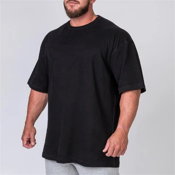 Erkek artı boyutu tişört saf pamuklu spor tişört saf pamuklu bluz 2021