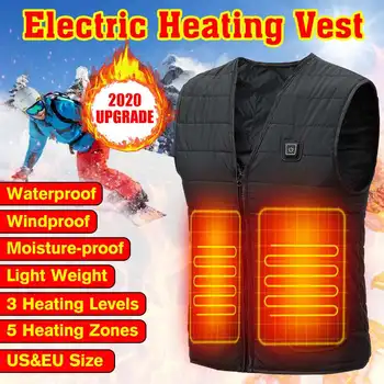 Erkekler sonbahar açık USB 5 yerler kızılötesi ısıtma yelek ceket kış esnek elektrikli termal giyim yelek balıkçılık yürüyüş