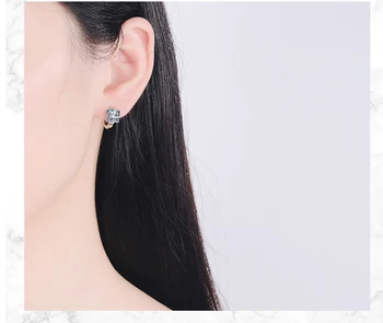 Fanqieliu Damga 925 Gümüş İğne Lüks Kare Kristal Hoop Küpe Kadınlar İçin Trendy Takı Kız Hediye Yeni FQL20512
