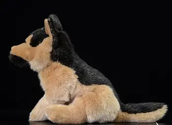 Gerçekçi oyuncak çömelme Alman Çoban peluş oyuncak yaklaşık 28x20 cm yumuşak köpek bebek bebek oyuncak noel hediyesi h1209