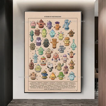 Hayvan Geçişi Gyroids Yeni Ufuklar Posteri japon animesi Oyunu Tuval Boyama yatak odası dekoru Duvar Sanatı Pirnts Duvar Resimleri