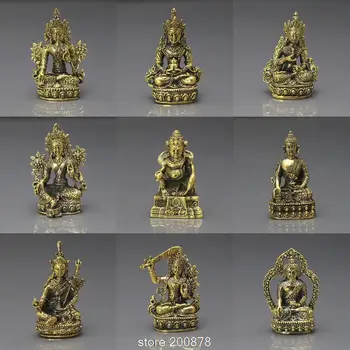 HDC0683 Tibet Mini Cep Muska Buda Altın Buda Durumu Dekor El Sanatları Lotus doğumlu Hazine Koleksiyonları
