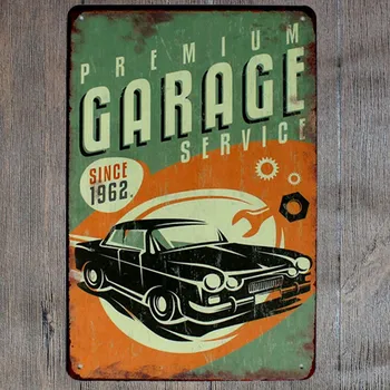 Hohappyme BENİM GARAJ BENİM araçları BENİM KURALLARI Plak Işaretleri Metal duvar sanat dekoru Vintage Garaj Dekor Dekoratif Tabaklar 20 * 30 cm