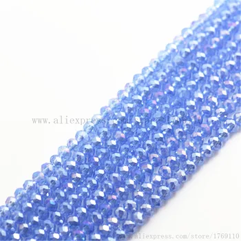Isywaka Açık Mavi AB Renk 170 adet 2mm Rondelle Avusturya faceted Kristal Cam Boncuk Gevşek Spacer Yuvarlak Boncuk Takı Yapımı için