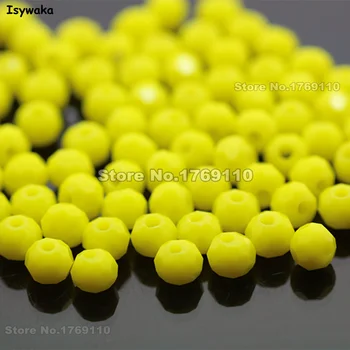 Isywaka Katı Sarı Renk 4mm 6mm 8mm 10mm Yuvarlak Avusturya kristal boncuk Topu Cam Boncuk Gevşek ara boncuk DIY Takı Yapımı için