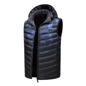 Isıtmalı yelek erkek kadın Usb ısıtmalı yelek ceket ısıtma termal giyim avcılık kış moda sıcak ısı ceket siyah 5XL 6XL