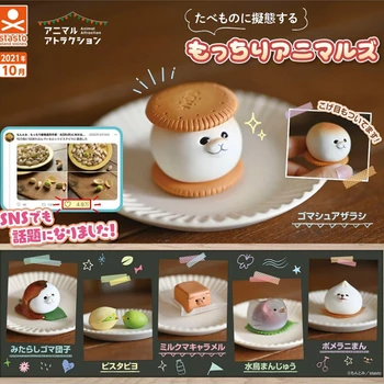 Japon STASTO Sevimli Kapsül Oyuncaklar Yapay Gıda Hayvan Sanhua Kedi Mühür Haline Aperatifler Kuş Shiba Inu Kawaii Modeli Süsler