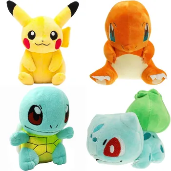Japonya Pokemon Görüntü peluş oyuncaklar Pikachu Dolması Bebek Bulbasaur Squirtle Charmander Plusle Minun Eevee Jigglypuff Gengar Çocuk Hediyeler