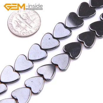 Kalp Aşk Şekli Mavi Siyah Doğal Manyetik Hematit Taş taş Boncuk Takı Yapımı Için DIY 15 