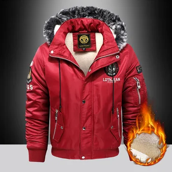 Kalın Moda Aşağı Parka Ceket Büyük Boy Artı Kadife Kalın 2023 Marka Sıcak Tutmak Kış erkek Siyah Mavi Kırmızı kapitone ceket