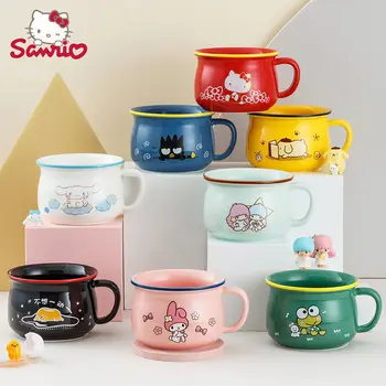 Kawaii Sanrio Hello Kitty Seramik Kupa Sevimli Anime Karikatür Cinnamoroll Melodi Kahve Fincanı Kahvaltı cam kupa Tatil Hediye