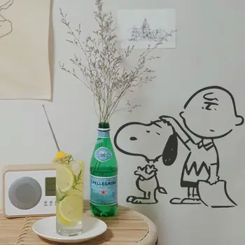 Kawaii Snoopy Charlie Kahverengi Woodstock Karikatür Sevimli Bebek Ins Duvar Dekoratif çıkartmalar Anime peluş oyuncaklar Kız doğum günü hediyesi