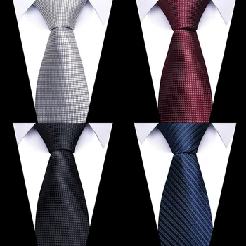 Klasik Birçok Renk Yeni tasarım İpek Kravat Katı Mavi Siyah Gümüş Kravat Erkek Gömlek Aksesuarları erkek Koyu Kırmızı Yeni Yıl Günü