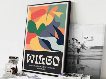 Klasik Wilco Müzik Konser Poster Vintage Soyut sanat posterleri Renkli Tuval Boyama Duvar sanat baskı Yatak Odası Oturma Odası Dekor