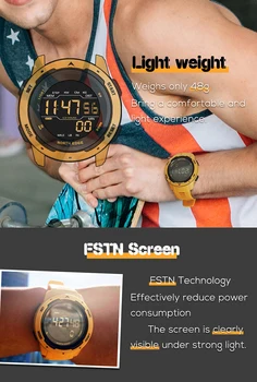 KUZEY KENAR Mars erkek açık hava spor saati erkek Askeri İzle Su Geçirmez 50M Pedometre Kalori Kronometre Saatlik çalar saat