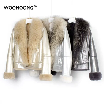Kış Ceket Kadınlar Gerçek Kürk Ceket Kısa Gerçek Rex Tavşan Kürk Doğal Rakun Kürk Ceket Kore Streetwear Kalın Sıcak