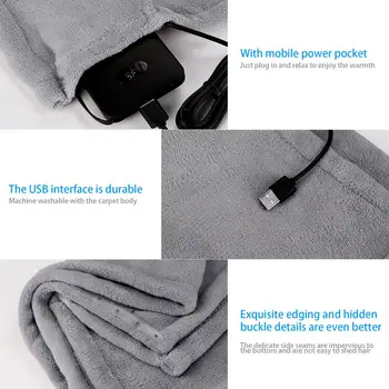 Kış sıcak Elektrikli battaniye Kapalı Açık USB 5V Sıcak Yatak Isıtıcı Yumuşak ısıtıcılı battaniye Halı Kamp Elektrikli ısıtıcılı battaniye