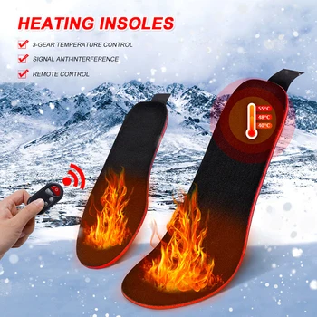 Kış USB elektrikli ısıtmalı tabanlık uzaktan kumanda ile şarj Edilebilir termal tabanlık ayak ısıtıcı açık kayak bisiklet avcılık için