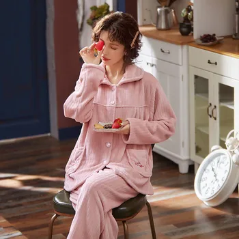 Kışlık pijama Seti Kadınlar İçin Seksi Pijama Pembe Yumuşak Nakış Pijama kadın 2022 Moda Pazen Sıcak Gecelik Artı Boyutu