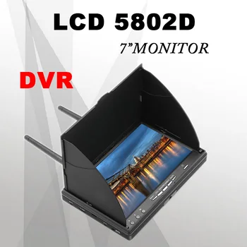 LCD5802D 5802 FPV Monitör 5.8 G 40CH 7 İnç Ekran 800*480 dahili Pil İle FPV Multicopter İçin