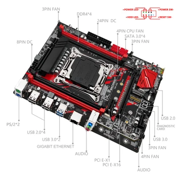 MAKİNİST RS9 LGA 2011-3 Anakart seti Xeon E5 2673 V3 CPU İşlemci + DDR4 4 * 8GB Bellek combo NVME / SATA M. 2 USB3. 0