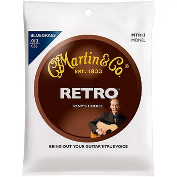 MartinGuitar MTR13 Retro Monel Tony Pirinç Bluegrass Akustik Gitar Dizeleri, 13-56