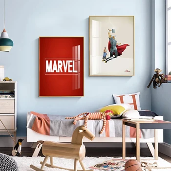 Marvel Avengers Tuval Boyama Süper Kahraman Kaptan Amerika Anime Posterler ve Baskılar duvar sanatı Resimleri için Oturma Çocuk Ev Dekor