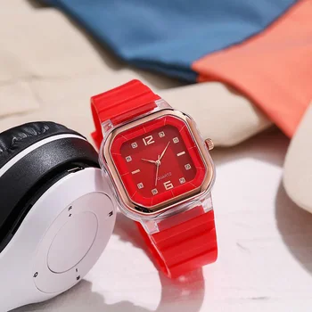 Moda Silikon Kayış Parlak Eğlence Saatler kadın spor saat Günlük Giyim Aksesuarları Renkli Yaratıcı Kronometre