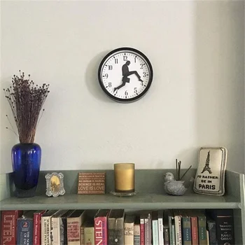 Monty Python Inspired Aptal Yürüyüş duvar saati Yaratıcı Sessiz Sessiz Saat Duvar Sanatı Ev Oturma Odası Dekor için