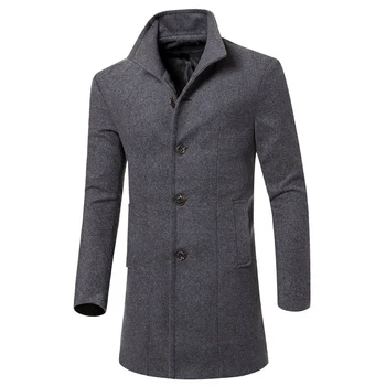 MRMT 2022 Marka erkek Yün Ceket Ceket Yeni Saf Renk Yaka Uzun Erkek Yün Palto Erkek Yün Erkek Dış Giyim Rüzgarlık