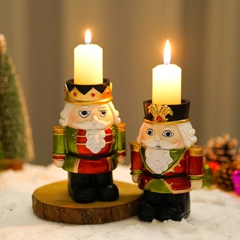 Noel mumluk fındıkkıran Tealilght sahipleri dekoratif şamdan hediye