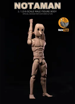 NOTA OYUNCAK Notaman 1/12 Ölçekli Eğlenceli Erkek Aksiyon Figürü Vücut Kare Kafa DIY Özelleştirilmiş Modeli