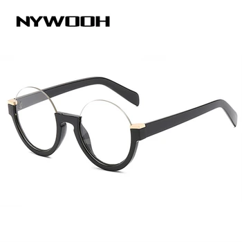 NYWOOH Vintage Yuvarlak Güneş Gözlüğü Kadın Retro Yarım Çerçeve Degrade güneş gözlüğü Bayanlar Lüks Marka Tasarımcısı Daire Gözlük UV400