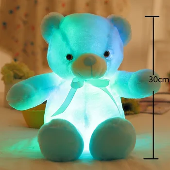 Parlayan Ayı Aydınlık 30 cm Yaratıcı parlak LED Renkli Doldurulmuş hayvan peluş oyuncak Noel Çocuk Hediye