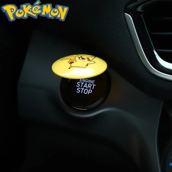 Pokemon araba iç onebutton başlat düğmesi kontak anahtarı koruma kapağı Pikachu yüzük dekorasyon çıkartması doğum günü hediyesi