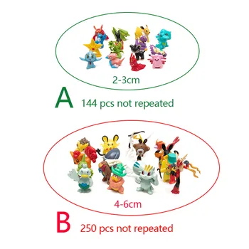 Pokemon Mini Rakamlar 144 2-3cm / 250 4-6cm Anime Modeli Farklı Stilleri Sevimli oyuncak bebekler Pikachu Pokémon Gitmek Çocuk Doğum Günü Hediyeleri