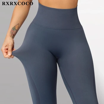 RXRXCOCO Kadın Tayt 2022 fitness pantolonları Kadınlar için Elastik Yüksek Bel Tayt Pantolon Push Up Pantolon Seksi Spor Yoga Pantolon Yeni