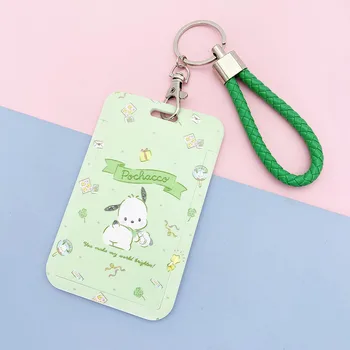 Sanrio Melodi Kuromi Hello Kitty sevimli bebek Anahtarlık PVC Su Geçirmez Yemek Kartı Akıllı Kapak Otobüs Kartı Severler Sırt Çantası Kolye Hediye