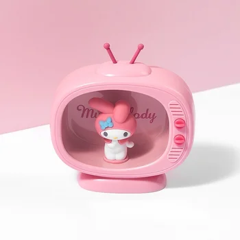 Sanrioed Benim Melodi Cinnamoroll KT Kedi Kawaii Karikatür TV Modeli Mini Gece Lambası Sevimli Anime Bebek Başucu Lambası Masa Lambası Çocuklar Hediye