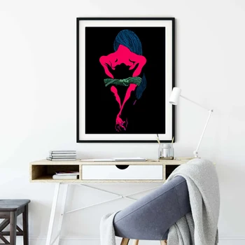 Seksi Sevgilisi Çıplak Vücut Erkek Kadın Figürü Tuval Boyama Erotik Posteri Yetişkin Duvar Sanatı Cuadros Soyut Resim Bar Ev Dekor