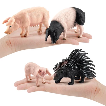 Simülasyon Sevimli Domuz Aksiyon Figürleri Minyatür Evcil Hayvanlar Figürleri Çiftlik Mera Kirpi Kümes Hayvanları Modelleri Oyuncaklar Çocuklar için Hediyeler