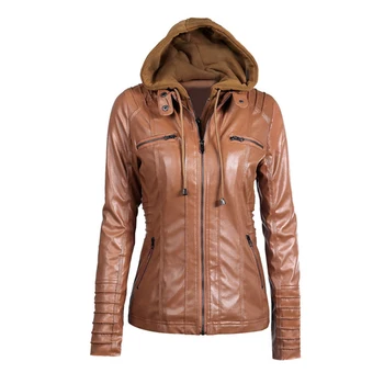 Sisjuly Ceket Ceket Kadın 2019 Kış Ince Fermuar kapüşonlu ceket Kadın Sıcak Rahat Giyim Katı 2xl Sonbahar Deri Ceket Mont