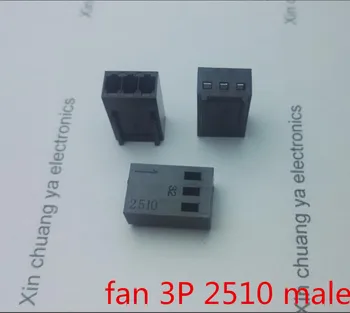Siyah küçük 3P erkek fiş pc bilgisayar ATX 2510 fan Güç konektörü plastik kabuk Konut