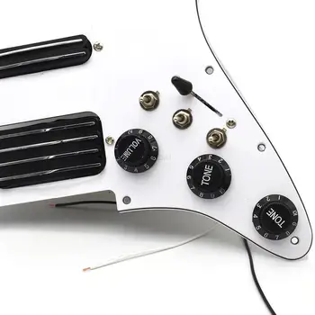SSH Bobin Bölme Manyetikler Elektro Gitar Pickguard 2 Mini Humbucker Bobin Pickup ile Yüksek Çıkış Yüklü Kablolu Scratchplate