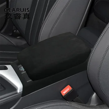 Süet deri Araba Sarma ABS Araba Merkezi Konsol Kol Dayama saklama kutusu Koruma paneli Kapak Trim İçin Audi A4 B9 A5 2017-2022