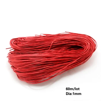 Sıcak Moda Balmumu Kordon 60 m / grup Kırmızı Takı Kordon DIY Takı Aksesuarları 1mm FXT003-03
